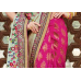 Spectacular Magenta Colored Embroidered Crape Jacquard Saree